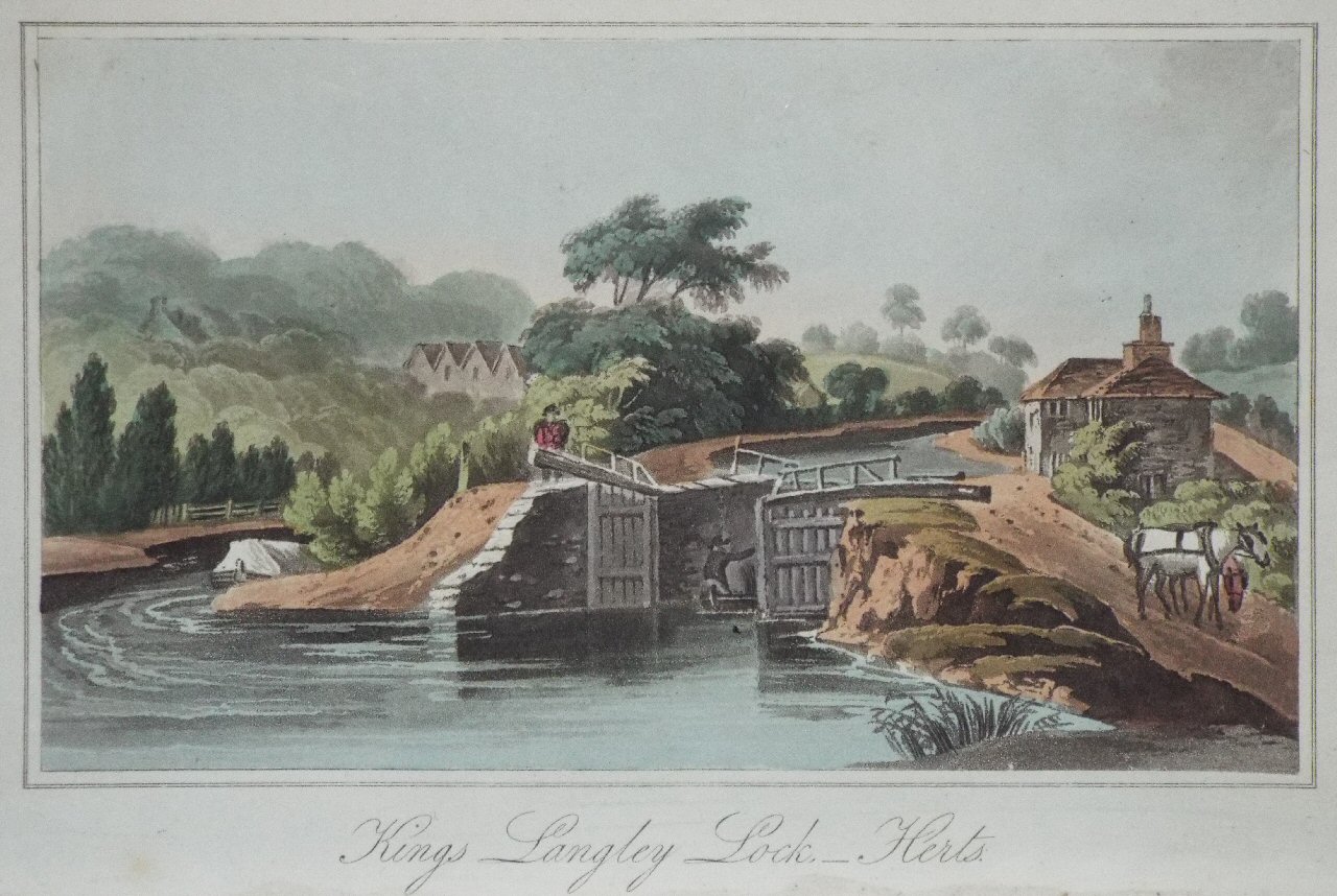 Aquatint - King's Langley Lock, Herts. - Hassell